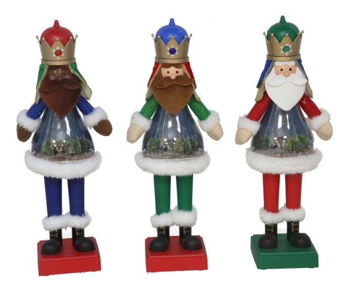 Reyes Magos decorativos con luz y música